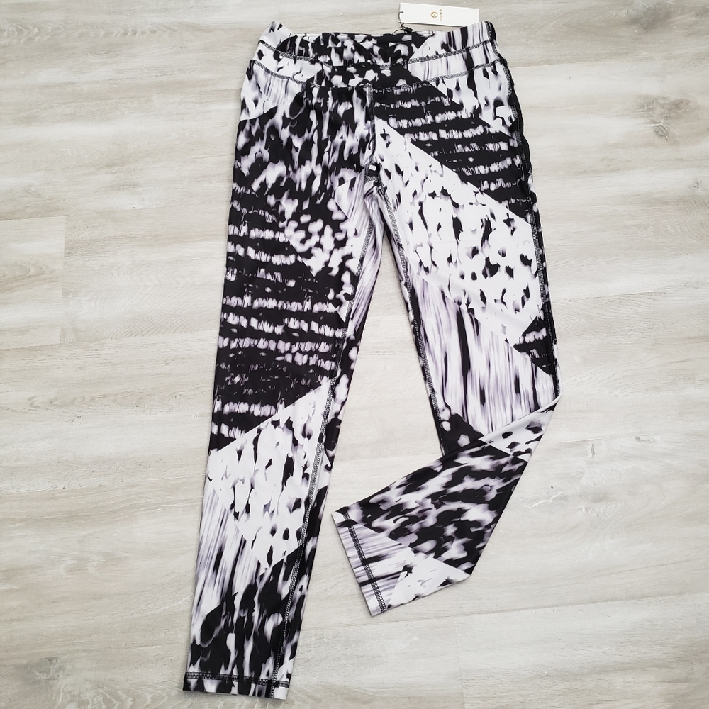 New MONO B Yoga Workout Leggings Zipper Pocket sz M